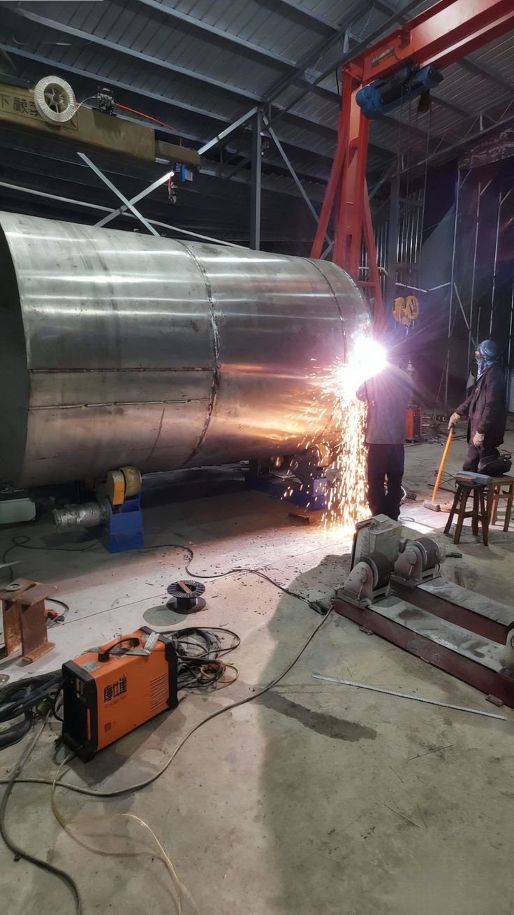Fabricación y soldadura de tanque industrial de gran diámetro