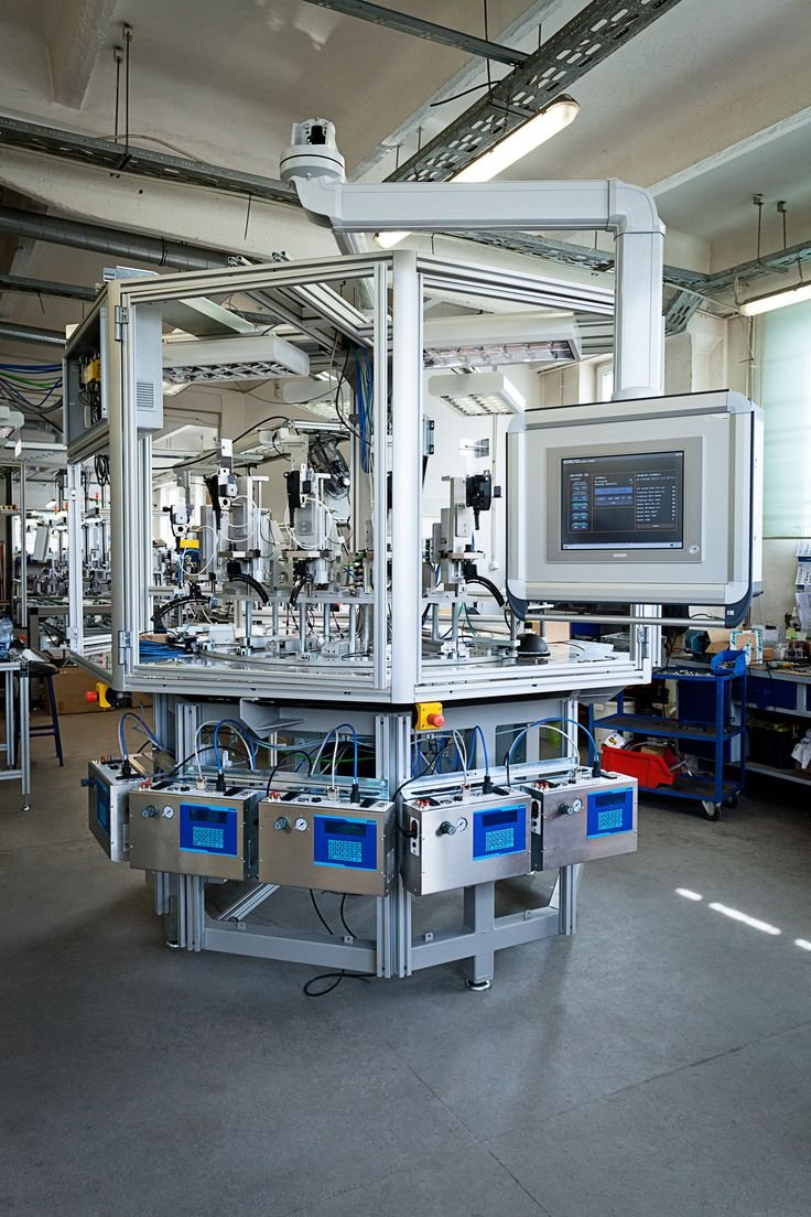 Máquina automática industrial durante pruebas de puesta en marcha